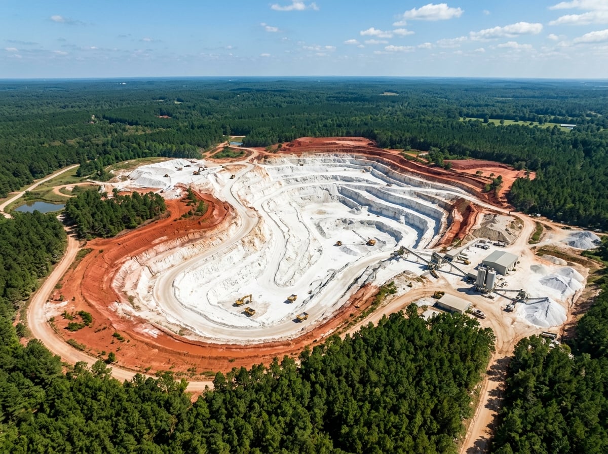 Open-pit kaolin mine in Georgia's kaolin belt