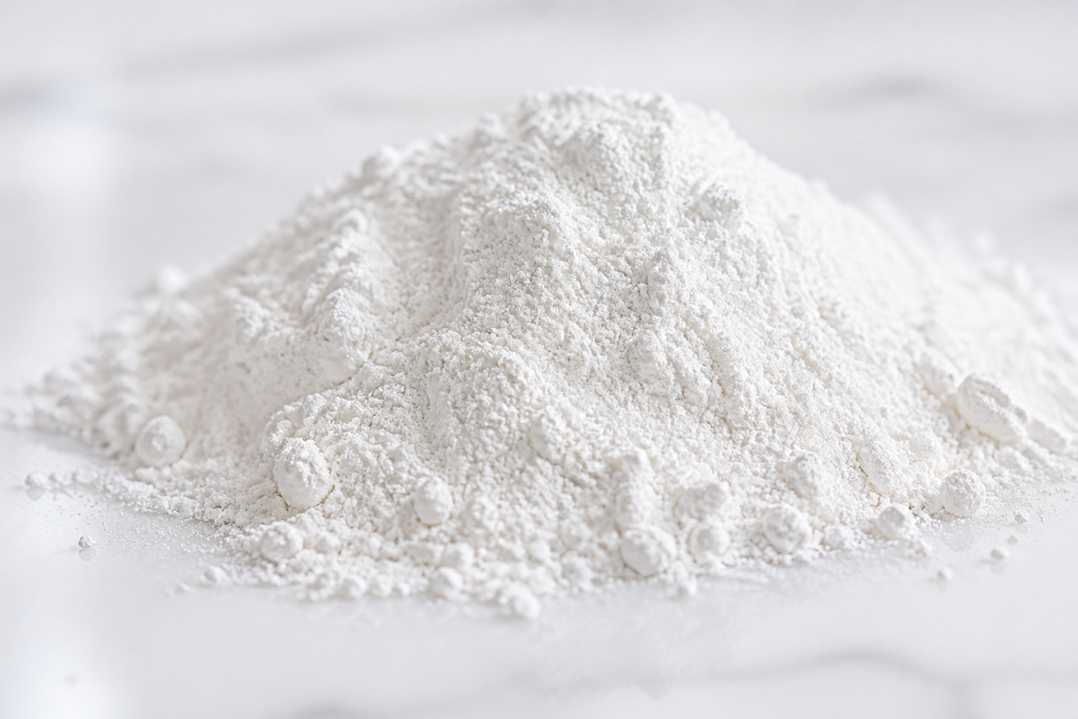 Bright white raw kaolin clay, the feedstock for MetaSphere