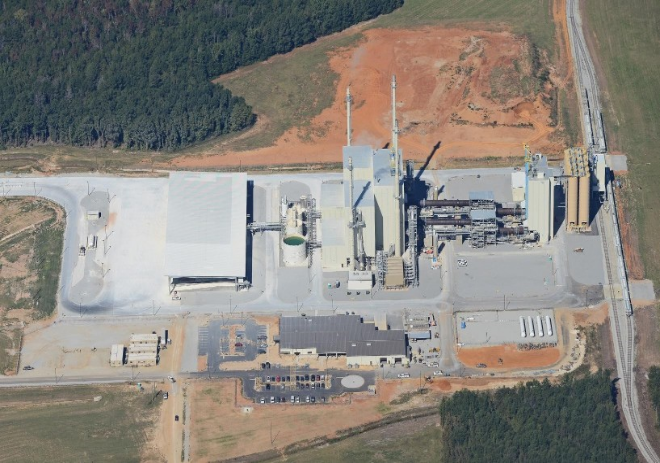 Aerial view of the Fall Line Minerals manufacturing facility in Wrens, Georgia